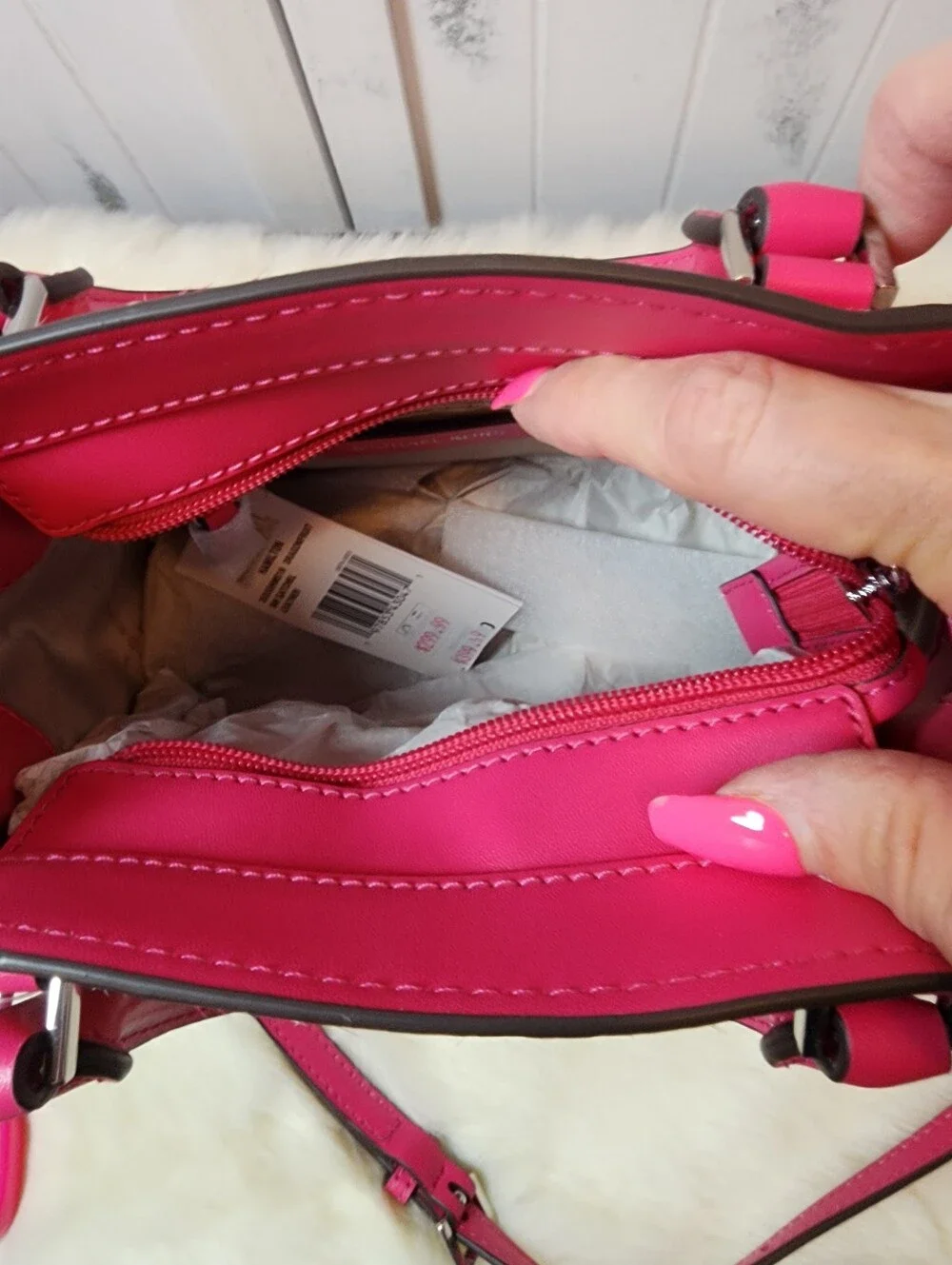 Michael Kors Small Hamilton Pink Zebra Calf-Hair Crossbody Bag